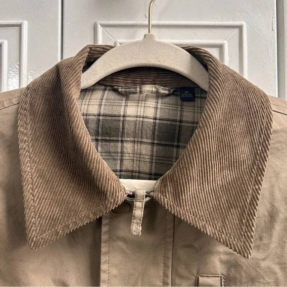 UNISEX Tan Work Jacket with Corduroy Collar - Picture 2 of 6